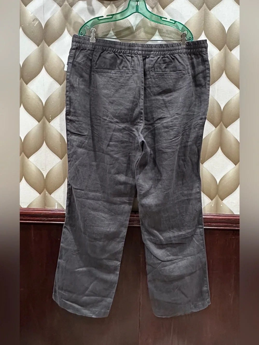 Onia men’s 100% Linen Drawstring Pants dark taupe XXL 2XL
